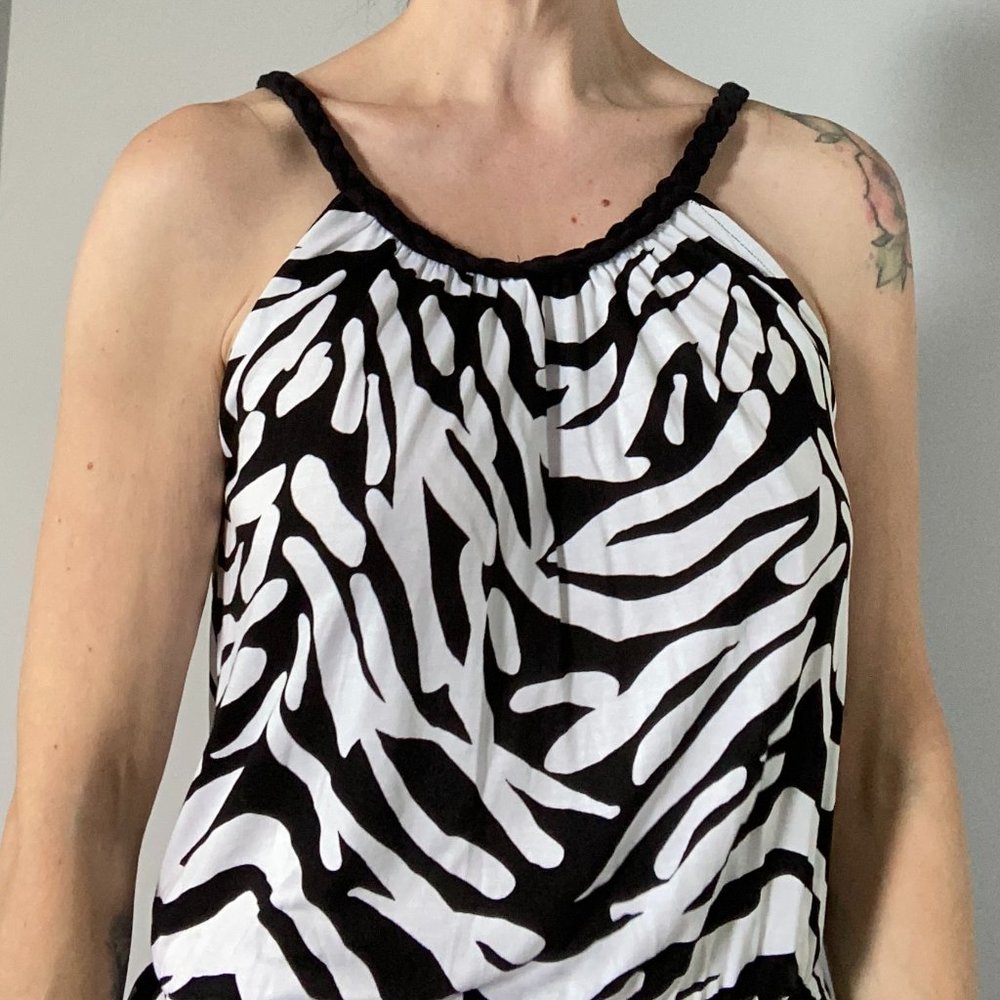 Maxi Dress | Black & White | Size Small